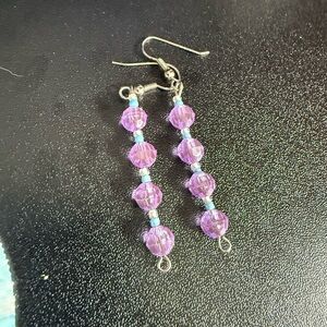 2 for $4 Elegant Purple Beaded Earrings